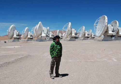 The ALMA array during construction